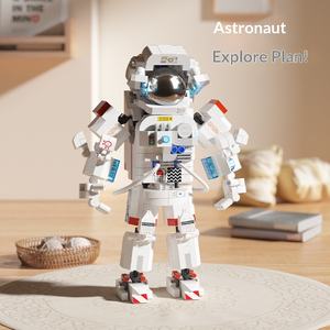 Modèle de jouet éducatif Garçon Astronaute pour Mini Briques Espace Dawn, en plastique assemblable, compatible, pour jeux de construction et ornements, vente en gros - Product Image 3