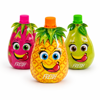 Op maat bedrukte fruitvormige staande spuitzakken, 150ml/180ml/200ml, voedselveilige verpakkingen voor sap en vloeistoffen