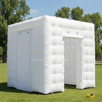 Tente de fête gonflable extérieure en forme de cube, cabine photo gonflable personnalisée, toile de fond portable, cabine photo 360 gonflable avec LED