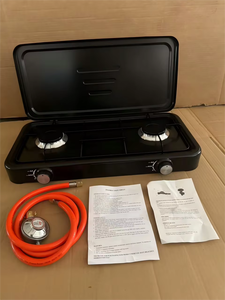 Estufa de Gas Propano Portátil Hongguang de 2 Quemadores, Cocina de Camping a Gas LPG, Quemador Resistente con Tapa y Manguera, para Barbacoas al Aire Libre - Product Image 4