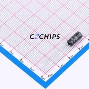 Condensateur électrolytique en aluminium à montage traversant 47uF16V5x11KM Composant à montage traversant THT, D5xL11mm 47uF 20% 16V 80mA-120Hz - Product Image 1