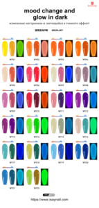 Poudre à tremper acrylique magique ISAYNAIL qui brille dans <span class=keywords><strong>le</strong></span> noir avec fonction de changement d'humeur, 22 couleurs pour les fournitures de salon de manucure - Product Image 5
