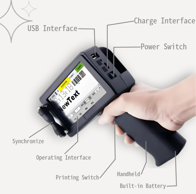 G60 High Quality Manual Handheld Inkjet Printer for Tube Metal Surfaces Printing Logos Numbers QR Codes Barcodes Solvent Ink