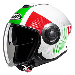 Casco Moto Jet HJC I40N Bianco Rosso Verde XL in Policarbonato - Product Image 1
