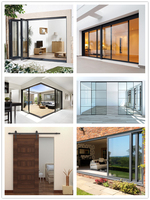Pintu Geser Kaca Aluminium Modern Bersertifikasi NFRC Lukliving, Isolasi Termal, Kaca Ganda Temper, Sistem Penutupan Lembut