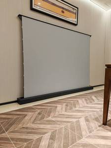 Teluxsee nhà máy độ nét cao điện sàn di động màn hình 100 inch 16:9 chống ánh sáng cơ giới màn hình chiếu <span class=keywords><strong>PVC</strong></span> - Product Image 4