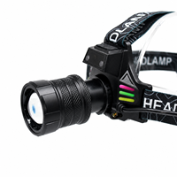 Lampe frontale à zoom réglable avec capteur de mouvement, rechargeable 18650, laser LED lumière bleue, IP44, super lumineuse, en aluminium, pour camping et chasse