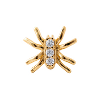 Calendo Fine Jewelry – Embout de labret à broche sans filetage en or massif 14 carats avec tige en acier inoxydable pour piercing d'oreille ou de nez