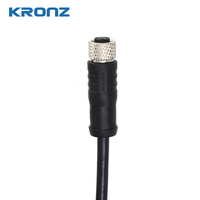 Connecteur de câble d'aviation étanche IP67 KRONZ, mâle-femelle, 4 broches, pré-assemblé, à verrouillage par vis, code M8, circulaire