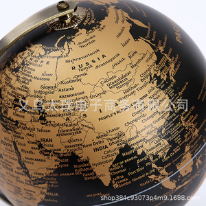 Premium office black and gold <b>globe</b> ornament with metal stand, 20cm one-way <b>globe</b>, English teaching <b>globe</b> - Product Image 1