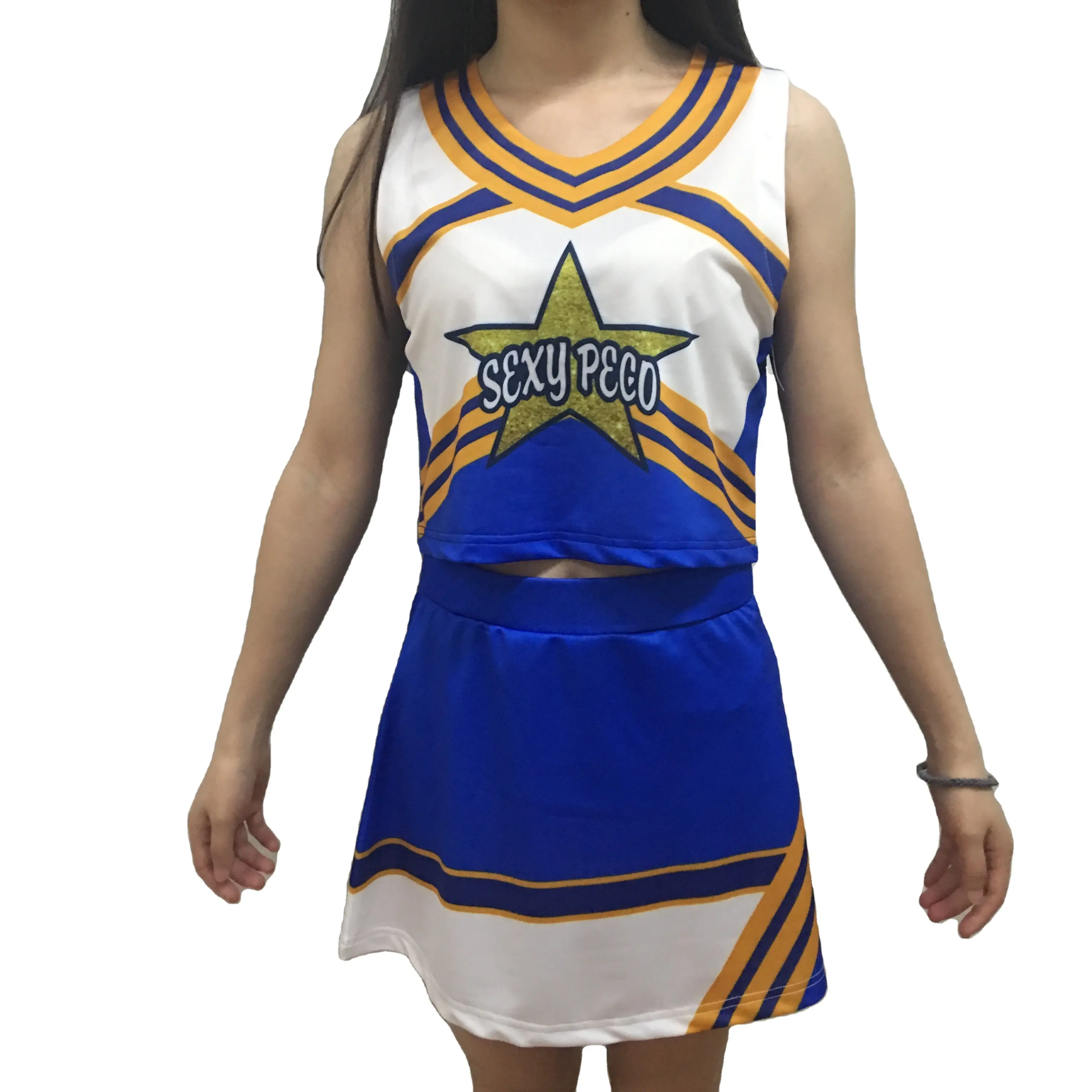 Groothandel Custom Jeugd Cheerleading Uniformen Meisjes Cheerleader Kostuum Outfit