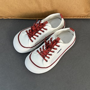Thick-soled canvas shoes - 2026 new style, Korean version, versatile and breathable, student casual sneakers, white sneakers - Product Image 1