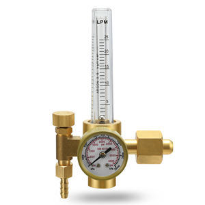 Material de latón G5/8 CGA580 Conexión de cilindro de gas TIG MIG Soldadura Argón CO2 Regulador de presión con medidor de flujo de 25L/min - Product Image 1
