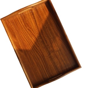 Plateau de service en bois de noyer GOODBYE 30x20cm, plateau de rangement élégant en bois massif pour la maison, le bureau, le thé, les fruits et les collations - Product Image 5
