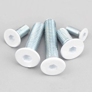 Tornillos de máquina con cabeza plana zincada, lacados en blanco, tornillos para muebles con cabeza hexagonal M6 - Product Image 4