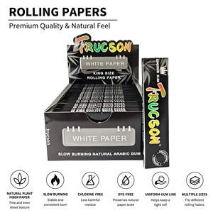 TRUCSON <b>King</b> <b>Size</b> Square Classic Slim White Rolling Papers 32 <b>Sheets</b> Per Booklet 32leaves/Booklet 50 Booklets/Box - Product Image 1