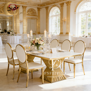 <b>Dining</b> Room Furniture Event <b>Dining</b> Wedding Hotel Stainless Steel Metal Base Rectangle <b>Dining</b> <b>Table</b> - Product Image 3