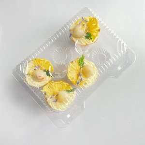 6 Count Transparent Plastic Hinged Clamshell Packaging <strong>Box</strong> For Cookies Desserts Pastry Muffins <strong>Cupcakes</strong> For Food Embossed Print - Product Image 6