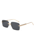 Twooo T1551 Nouvelles lunettes de soleil mode sans monture Fil métallique Carré Lunettes unisexes à la mode
