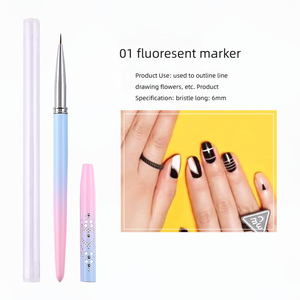 แปรงทาเล็บเจลยูวีหัวกลม แปรงเพ้นท์เล็บมืออาชีพสำหรับทำเล็บ DIY ร้านทำเล็บ - Product Image 6