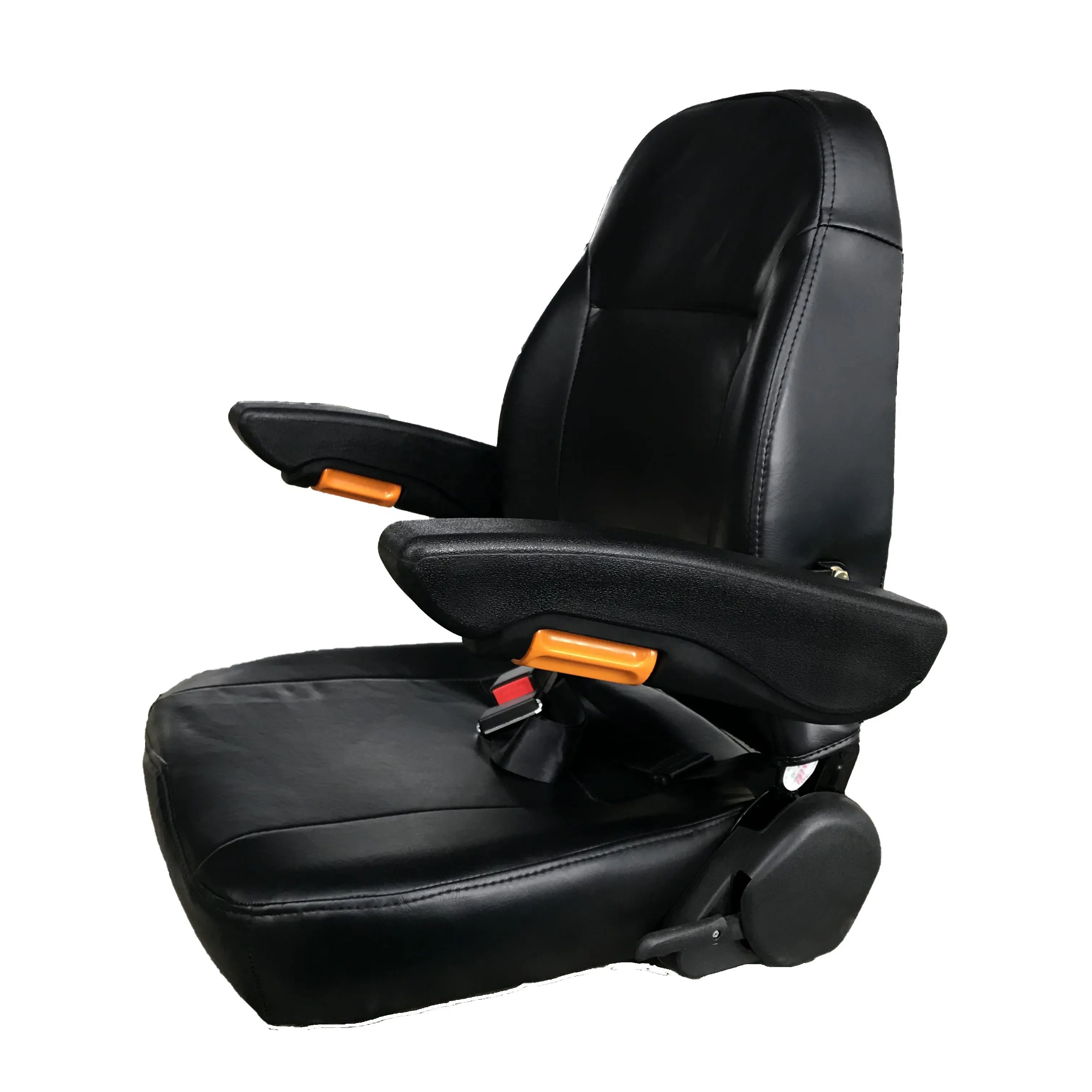high quality adjustable comfortable forklift seat with armrests and safety belt optional