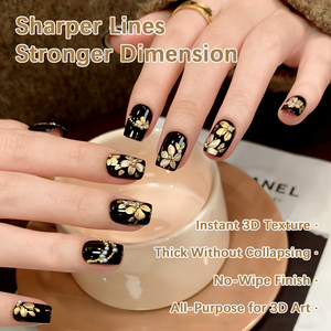 Gel à ongles artistique 5g 4 couleurs HS OEM Marque Privée, Norme UE, sans HEMA, sans TPO, sans MEHQ, effet métallique, sans résidu, gel 3D en relief pour usage en salon - Product Image 5