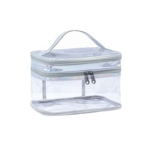 Set di Borse Cosmetiche Personalizzate in PVC, Pochette Trasparente per Trucchi, Organizer da Viaggio Impermeabile per Articoli da Toeletta per Donne - Product Image 1