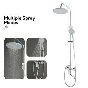 Nuevo Sistema de <span class=keywords><strong>Ducha</strong></span> de <span class=keywords><strong>Tres</strong></span> Funciones con <span class=keywords><strong>Columna</strong></span> de <span class=keywords><strong>Ducha</strong></span> Cromada y Mezclador de Agua Fría/Caliente con Grifo - Product Image 3