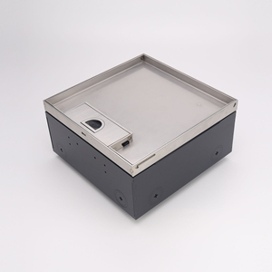 Boîte de sol en acier inoxydable pour la connectivité électrique et de données, encastrable dans le sol en marbre avec boîte en acier galvanisé - Product Image 1
