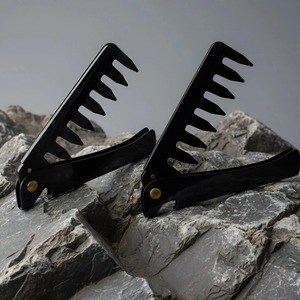 Bán Buôn Rộng Răng Gấp Râu Lược Đầy Đủ Màu Đen Xách Tay Túi Lược Người Đàn Ông Của Kiểu Tóc Lật Lược - Product Image 3