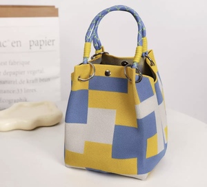 Factory Direct Supply <strong>Knitted</strong> <strong>Tote</strong> <strong>Bag</strong> Casual All-Purpose Large Capacity Geometric Series Handheld <strong>Bag</strong> - Product Image 5
