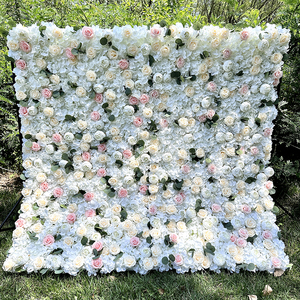 MYFW Panneaux muraux de fleurs artificielles en soie 5D 3D personnalisés de haute qualité, décoratifs, roses, pour mariage - Product Image 3