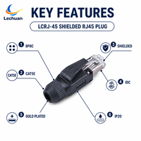 Conector Modular Industrial RJ45 Blindado 8P8C, Conector Ethernet con Cabeza de Cristal, Reemplazo 3M 3R108-0000-000CE 1419001