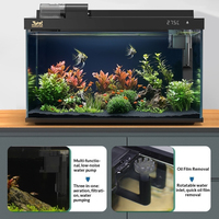 Aquarium de bureau en verre ultra-clair, kit complet tout-en-un avec éclairage LED et filtre pour la maison et le bureau