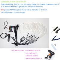 Kit de plafonnier étoilé romantique à fibres optiques RGBW 12V