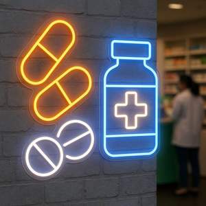 Enseigne néon LED personnalisée pour pharmacie, avec conception gratuite, pour boutique, entreprise, bureau, maison, fête d'anniversaire, éclairage néon - Product Image 2