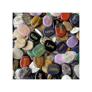 Pierres <span class=keywords><strong>de</strong></span> poche en howlite gravées avec des mots positifs, des mots <span class=keywords><strong>de</strong></span> <span class=keywords><strong>sagesse</strong></span>, des mots inspirants gravés, pierres semi-précieuses - Product Image 2