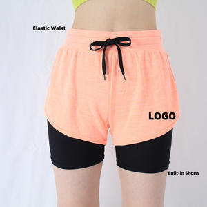Pantalones Cortos Deportivos ARLAN para Mujer, de Doble Capa, Cintura Alta, para Ciclismo, Running, Gimnasio, Transpirables, de Poliéster - Product Image 1