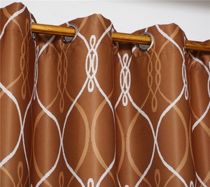 Cortina con estampado de Lámina de poliéster <span class=keywords><strong>para</strong></span> la sala de estar, cortinas transparentes con diseños geométricos - Product Image 4