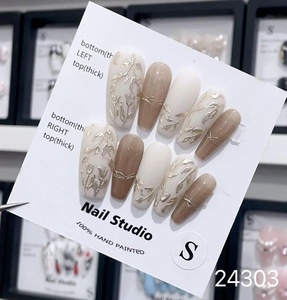 Venta al por Mayor de Fábrica: 10 <span class=keywords><strong>Uñas</strong></span> Postizas Hechas a Mano, Suministro Directo de Fábrica con Estilos Mixtos Personalizados Disponibles - Product Image 5