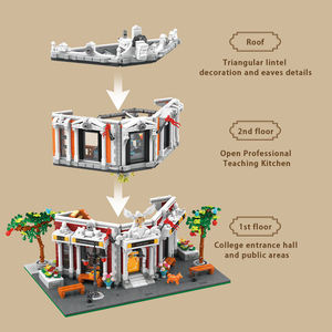 2743 Piezas, Bloques de Construcción del Instituto Culinario Europeo, Estilo Neoclásico, 5 Luces LED, Aprendizaje STEAM, Regalo para Niños, Decoración del Hogar - Product Image 3