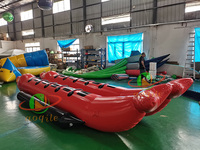 Bateau gonflable de poisson volant d'amusement commercial remorquable bateau de banane gonflable de l'eau de Double Tube