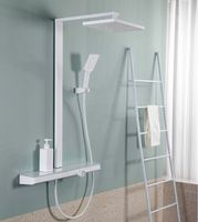Ensemble de mitigeur de douche de salle de bain clé de piano noire de 12 pouces ensembles de robinet de pommeau de douche de pluie avec barre coulissante réglable