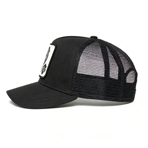Gorra Trucker de 5 Paneles con Malla de Algodón, Negra, Estilo Vintage Lavado, Gorra de Béisbol, Moda Casual, Gorra para el Sol, para Golf, Senderismo, Correr, Ciclismo - Product Image 4