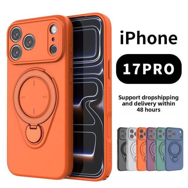 360° Rotating Magnetic Stand Phone Case for iPhone 17 16 Pro Max Air 17 Pro 16 Plus Armor Shockproof Protective Cover