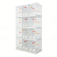 Cage à oiseaux carrée réutilisable en fer AIER modèle 8502x4 avec mangeoire et perchoirs pour perroquets, usage domestique et professionnel, style simple, 23 kg