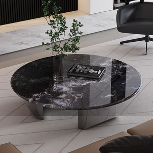 Juego de mesa de centro de mármol microcristalino de lujo italiano, muebles para el hogar de interior con diseño de súper Cristal, estilo popular en Internet - Product Image 1