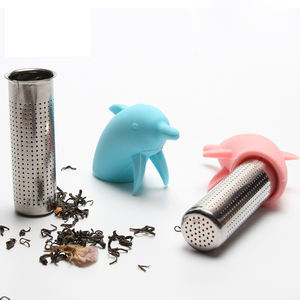 ที่กรองชาซิลิโคนและสแตนเลสเกรดอาหารรูปปลาโลมา ขายส่ง - Product Image 3