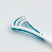 SJ Brosse de nettoyage de la langue en plastique coloré de haute qualité avec manche en caoutchouc antidérapant, gratte-langue
