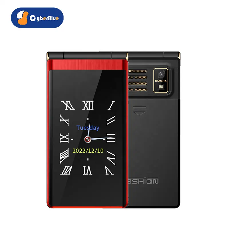 F10 2.4Inch Unlocked Dual Screen Flip Phone Dual Sim Senior 5900mAh Battery SOS GSM Mobile Cell Phone
